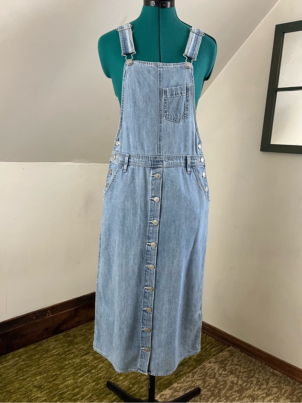 Levi Strauss Medium Wash Denim Overall Dress